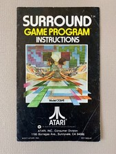 Surround Color MANUAL Instructions Only Atari 2600 - Very Good