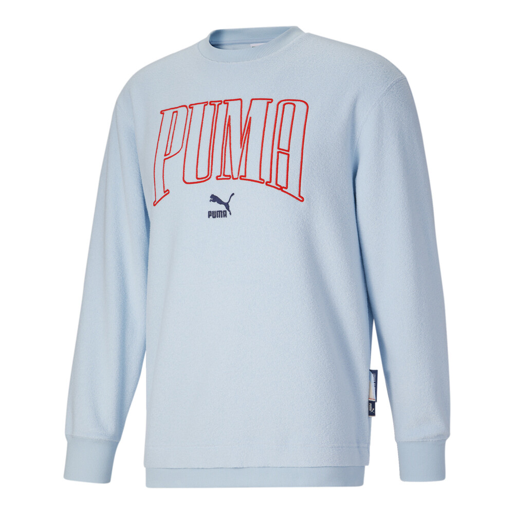 Puma Classics Now  Then Crewneck Sweatshirt Mens Blue  62399268