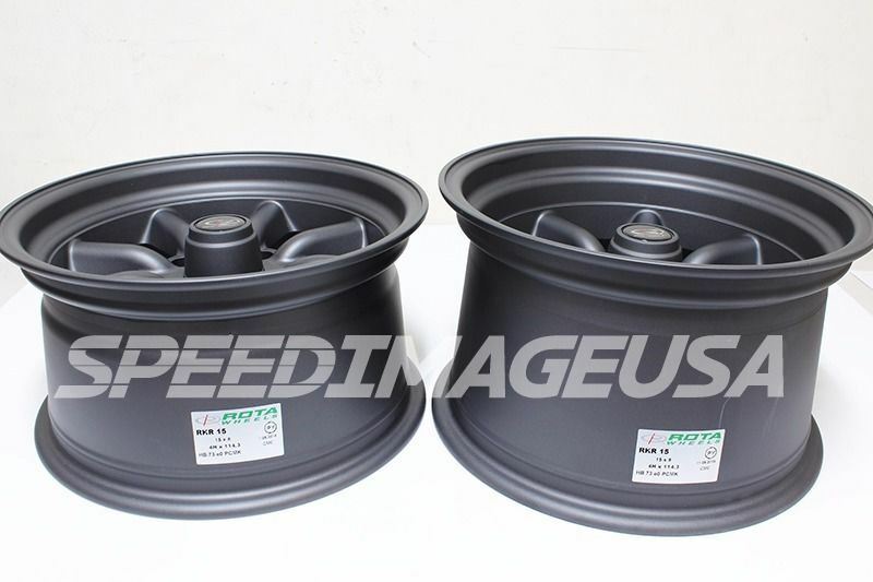 りょーたろー ROTA RKR 15X8 +0 15X9 +0 4X114.3 MAG BLACK FITS DATSUN 240Z TOYOTA