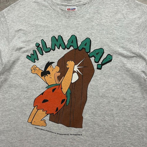 VTG 90s FLINTSTONES WILMAAA! HANES T-SHIRT SIZE L MADE IN USA - Picture 2 of 5
