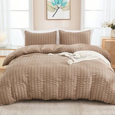 AveLom Taupe Duvet Cover King 104 x 90 inches , 3 Pieces 1 Duvet Cover, 2 Pillo