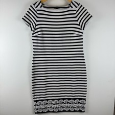 Talbots Striped Navy Blue and White Dress ~XS