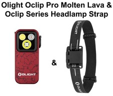 Olight Oclip Pro Molten Lava Clip on light, w/Headlamp Strap, 500 Lumens