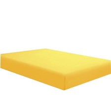 1 PCS Full Yellow Brushed Velvety Microfiber Fitted Sheet Deep Pocket Breathable