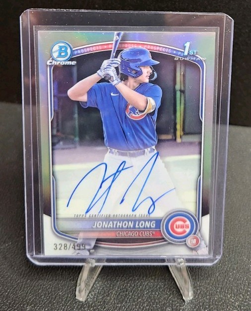 🔥Jonathon Long 2025 Bowman Chrome Auto 1st Refractor /499 Cubs🔥