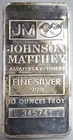 Johnson Matthey 10 Oz .999 Silver JM Bar - Rainbow toned on Front