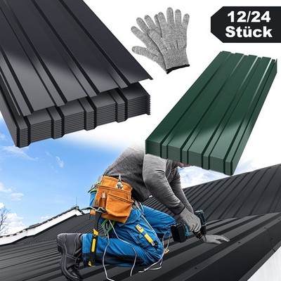 12/24/36x Profilblech Trapezblech 6/12/18m² Dachblech Schwedenblech 115x45cm