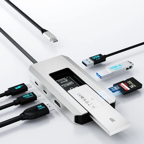 WAVLINK 8 in 1 Docking Station, USB C Hub with 10Gbps M.2 PCIe/SATA