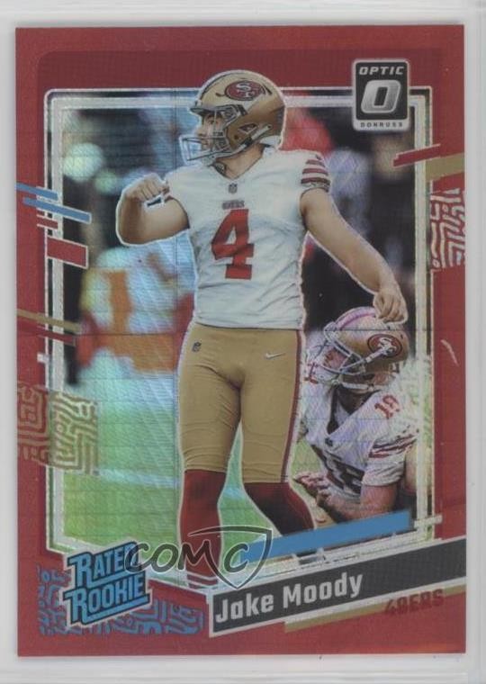 2023 Panini Donruss Optic Rated Rookie Red Hyper Prizm Jake Moody #289 0gh9