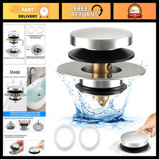 Universal Bathtub Drain Stopper - Tip Toe, Trip Lever Lift Turn Plug, Chrome