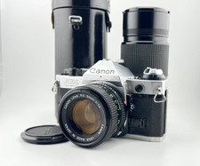 Canon AE-1 PROGRAM NEW FD 50mm F1.4 FD 200mm F4 / camera 1 lense 2 JAPAN e12