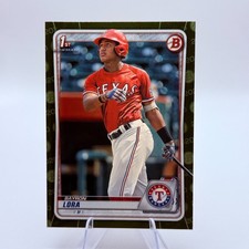 Bayron Lora 2020 Bowman #BP-52 1st Bowman Camo Rookie Texas Rangers Card MLB. rookie card picture