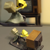 Little Nightmares Ii Tv Scene Diorama Figure Mono & Six Collector’S Statue