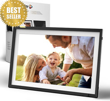 15.6" WiFi Digital Photo Frame Touchscreen   Black/White Matte for Family Gift
