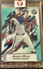 2025 Topps Pristine Austin Riley Aqua Refractor /199 #71 Encased Atlanta Braves