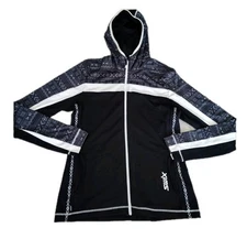 SWIX Women's Tista Full Zip Black Aztec Print Mid-Layer Top 222366-10000P EUC M