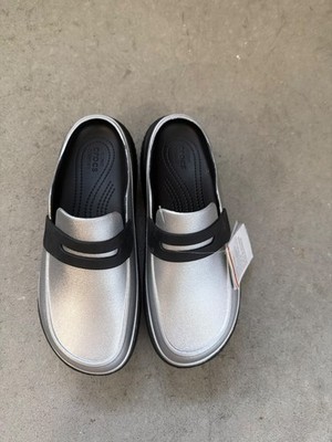 Crocs Metallic Silver Stomp Loafers M9/W11
