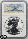 2013-W American Eagle Silver Dollar, 1oz Fine Silver, Reverse PROOF NGC PR 70
