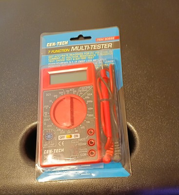 Cen-Tech 7 Function Digital Multimeter Multi-Tester Voltage Current Resistance 