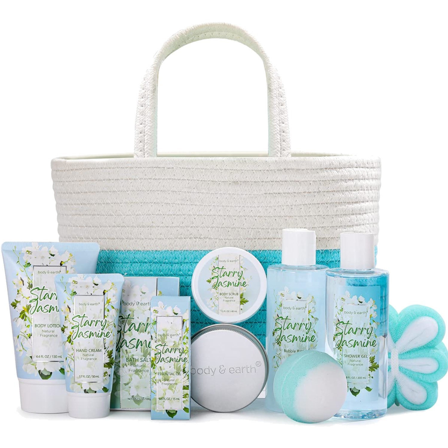Badeset Geschenkset Frauen, Jasmin Duft, Spa Produkte, Wellness, Geschenkkorb