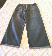 Vintage 80s-90s Men's Black Denim Bugle Boy Skater Wide Leg 6 Pocket Cargo Jeans