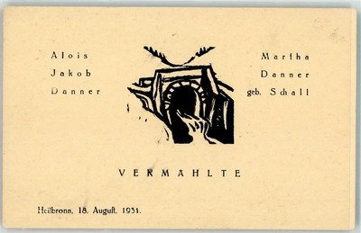 39849126 - 7100 Heilbronn Hochzeitsanzeige Alois Jakob Danner Martha Danner
