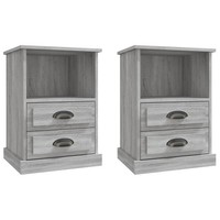 Nachttische2Er Set Grau Sonoma 43X36X60 Cm Nachtkonsole Nachtschrank