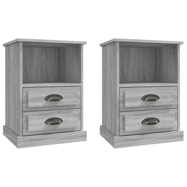 Nachttische2Er Set Grau Sonoma 43X36X60 Cm Nachtkonsole Nachtschrank-image