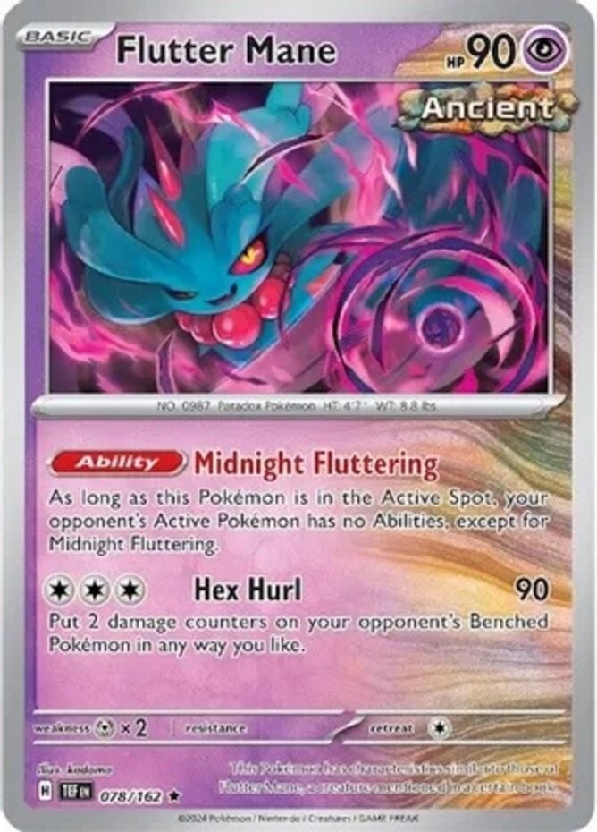 Flutter Mane - 078/162 - Holo Rare (Near Mint) Temporal Forces - Psychic Pokémon