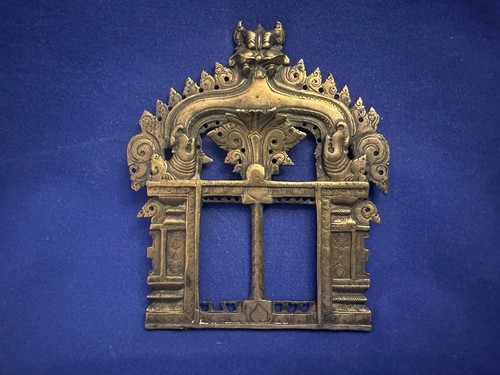 Vintage Zierobjekt Kunsthandwerk Indien Kirtimukha Prabhavali Bronze