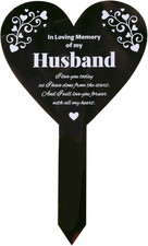 Heart Husband Garden Stake for Husband Memorial Remembrance Plaque Stake Cemeter