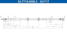 ATE Bremsschlauch 83.7715-0550.3 für MERCEDES-BENZ