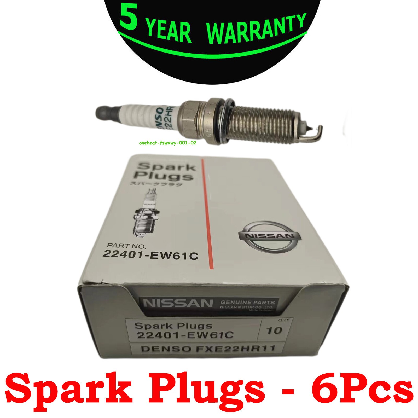 6PCS For NISSAN IRIDIUM SPARK PLUGS for denso 22401-EW61C 6pcs