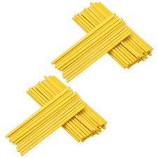 100Pcs Wooden Dowel Rods, 1/5" x 5.9" Unfinished Craft Rod Sticks,Yellow