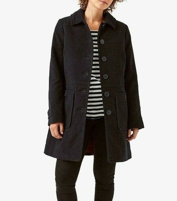 White Stuff Navy Blue Derwent Moleskin Trenchcoat Jacke Größe 10