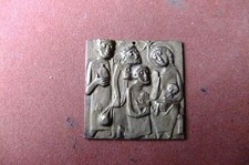 PLAKETTE Egino Weinert - Anbetung Könige Maria Krippe -  Bronze - intakt