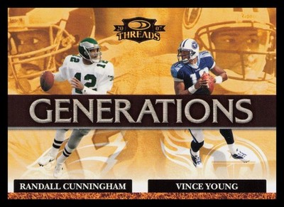 2007 Donruss Threads #G-4 Randall Cunningham / Vince Young Generations Gold