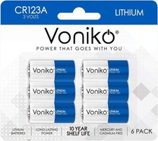 Voniko CR123A Lithium Batteries 6-Pack   Photo 6 Count Pack of 1 
