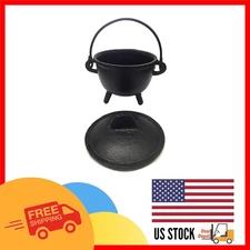 Versatile 4" Diameter Cast Iron Cauldron for Smudging, Candles & Halloween