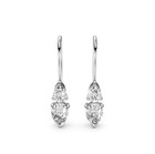 1.95 ct Pear Cut Dangle/Drop Prong Diamond Earrings VS1 D White Gold 14k