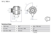 Generator Bosch 0 986 084 330 FÜR Seat Skoda VW Lichtmaschine Drehstromgenerator