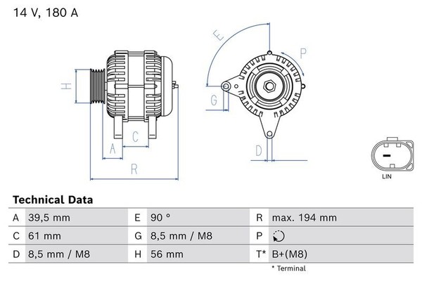 Generator Bosch 0 986 084 330 FÜR Seat Skoda VW Lichtmaschine Drehstromgenerator-image