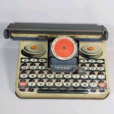 Vintage 1940s Unique Dependable Tin Litho Toy Typewriter