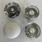 4 Vintage / Antique Glass Door Knobs - 3 Clear & 1 Milkglass Handles
