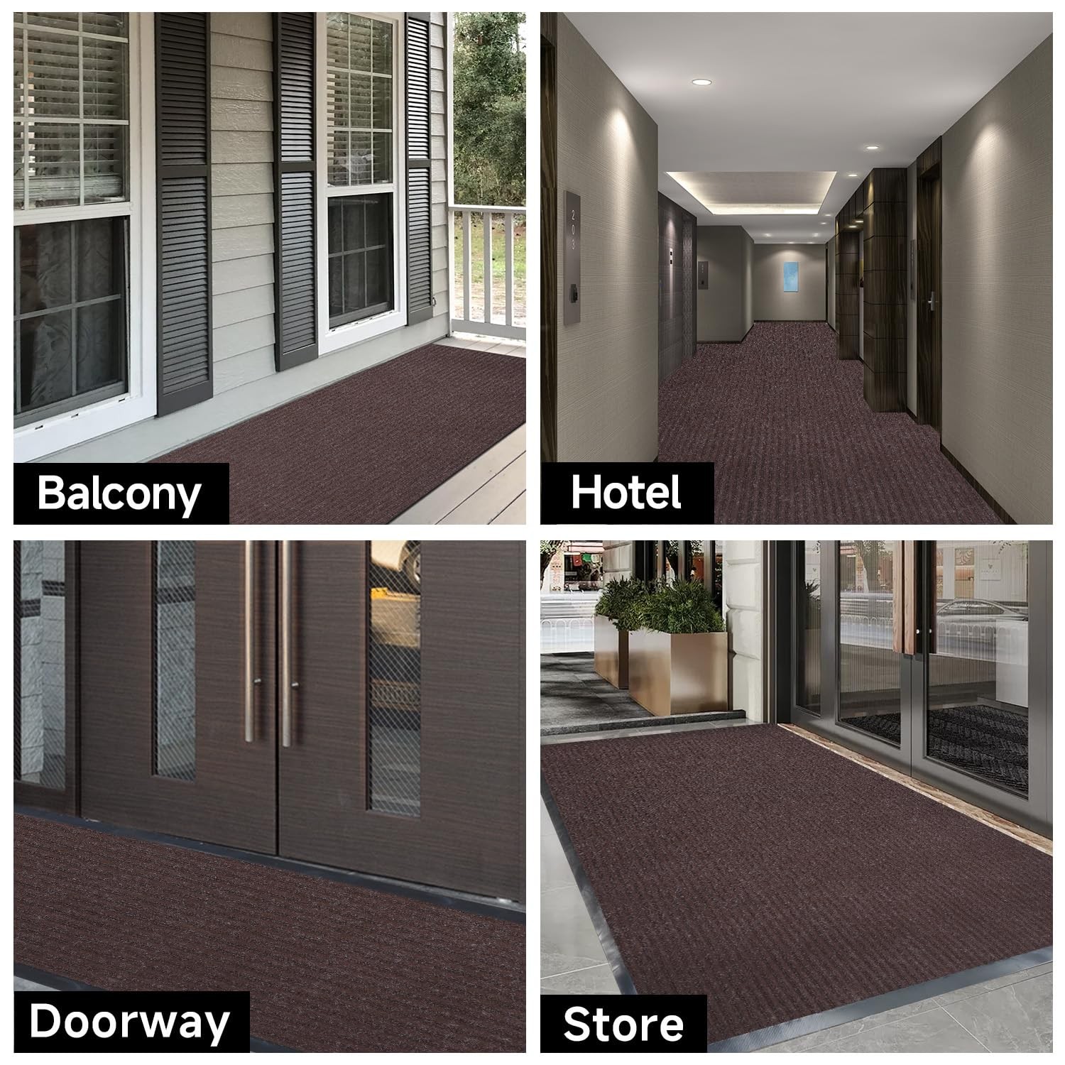 Commercial Grade Door Floor Mat 3' x 16.4' Brush Step Entrance Mat Heavy Duty...