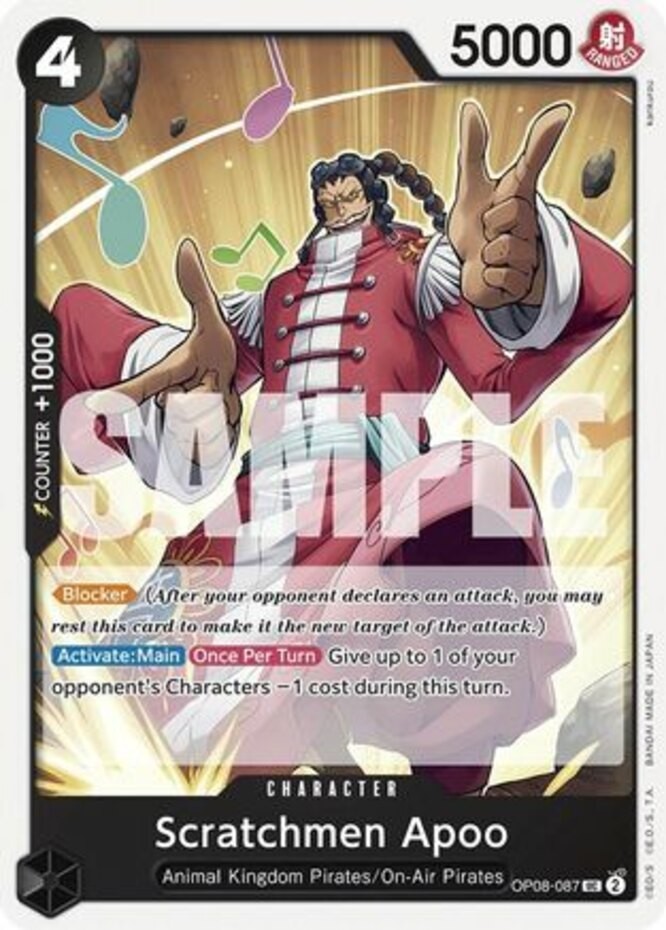 NM-Mint, English One Piece Scratchmen Apoo - OP08-087 - U Two Legends (OP-08) On