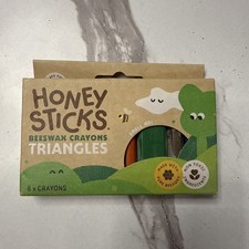 HONEY STICKS Beeswax Crayons Originals 8 Crayons triangles 100 Beeswax Handmade