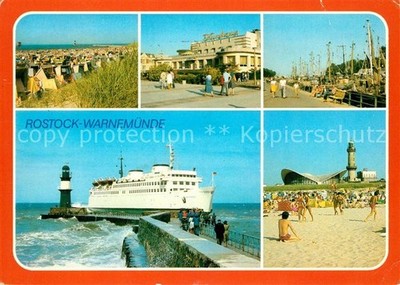 Schiffe Ships Navires Rostock Warnemuende Strand Kurhaus Mole 