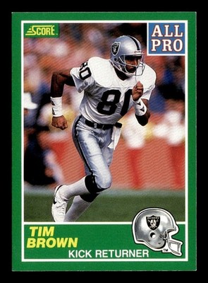 1989 Score #305 Tim Brown RC ERR Error James Lofton Pictured on Front B196