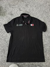 Mercedes AMG Petronas Formula 1 Tommy Hilfiger Polo Shirt Size Large Grey/Black